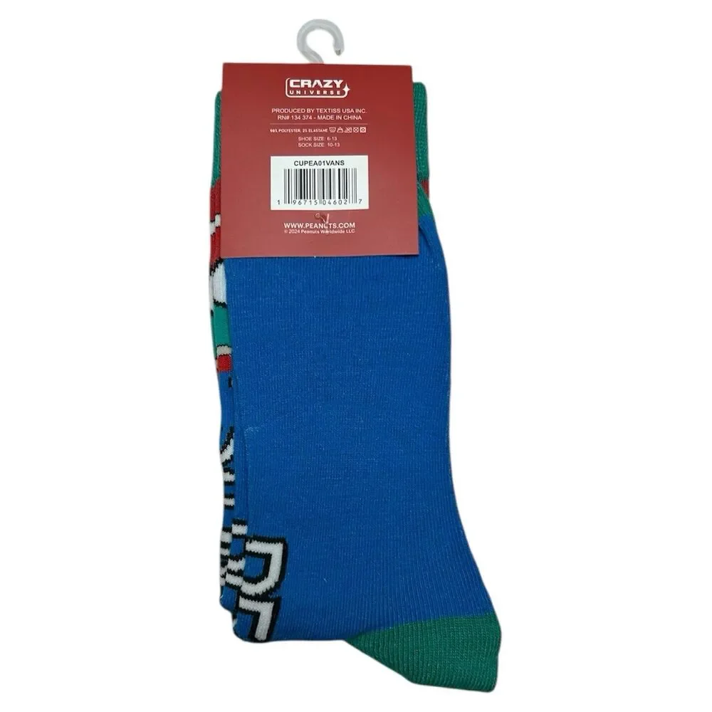 2x Peanut Snoopy Novelty Crew Socks Adult Set Size 6-13